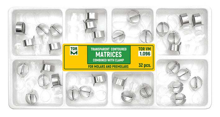 Kit of Premolar and Molar Transparent Contoured Matrices Combined with Clamp 32pcs medical equipment for hospital and laboratory use