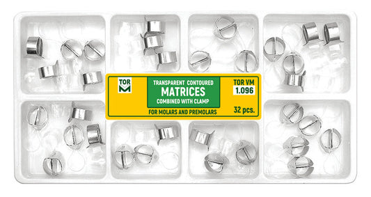 Kit of Premolar and Molar Transparent Contoured Matrices Combined with Clamp 32pcs medical equipment for hospital and laboratory use