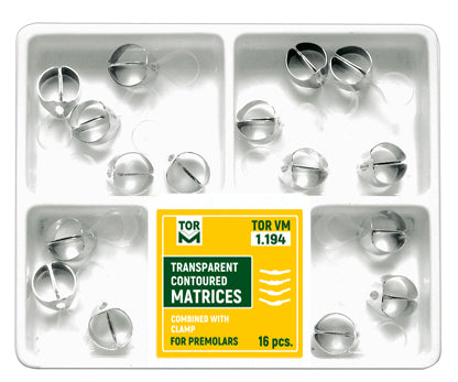 Kit of Premolar Transparent Contoured Matrices Combined with Clamp 16pcs medical equipment for hospital and laboratory use