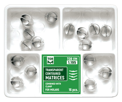 Kit of Molar Transparent Contoured Matrices Combined with Clamp 16pcs medical equipment for hospital and laboratory use