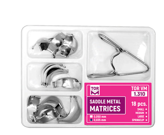 Kit of Saddle Contoured Metal Matrices 18pcs with Springclip medical equipment for hospital and laboratory use