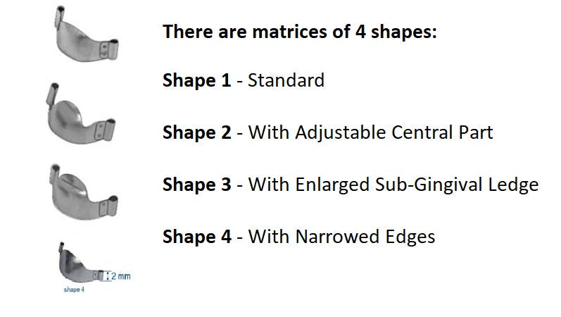 Saddle Contoured Metal Matrices Small (Shape 3) 12pcs