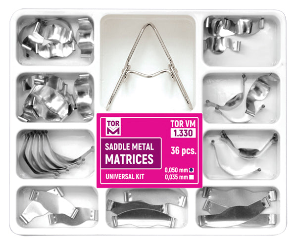 Saddle Contoured Metal Matrices. Universal Kit for Premolars 36pcs medical equipment for hospital and laboratory use