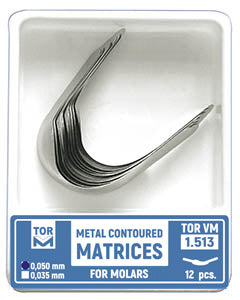 Metal Contoured Matrices for Molars Shape 3 (Left Ledge) 12pcs medical equipment for hospital and laboratory use