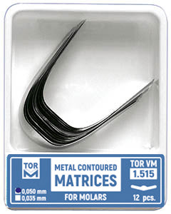 Metal Contoured Matrices for Molars Shape 5 (One Central Ledge), Elongated 12pcs medical equipment for hospital and laboratory use