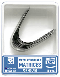 Metal Contoured Matrices for Molars Shape 7 (without Ledge), Elongated 12pcs medical equipment for hospital and laboratory use
