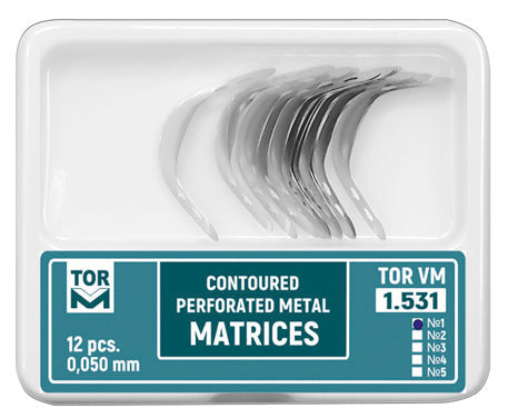 Metal Contoured Perforated Matrices Small with Ledge (Shape 1) 12pcs medical equipment for hospital and laboratory use
