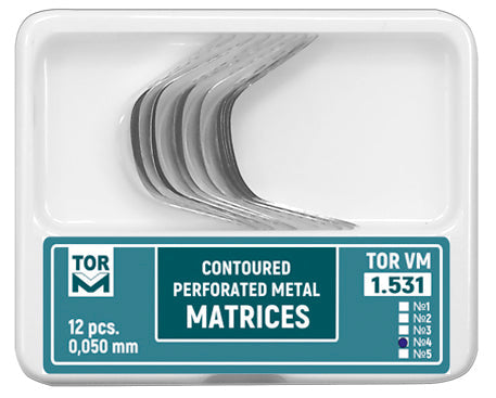 Metal Contoured Perforated Matrices Large with Ledge (Shape 4) 12pcs medical equipment for hospital and laboratory use