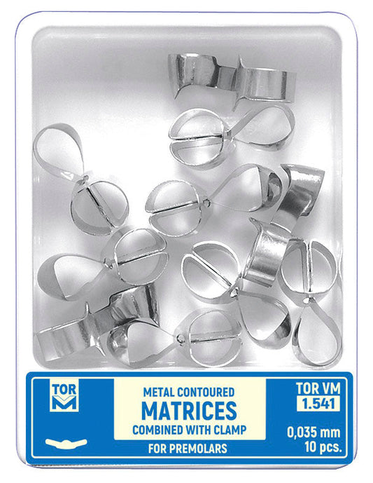 Metal Contoured Matrices for Premolars Combined with Clamp Shape 1 (One Central Ledge) 10pcs medical equipment for hospital and laboratory use
