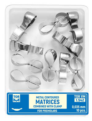 Metal Contoured Matrices for Premolars Combined with Clamp Shape 2 (Two Central Ledges) 10pcs medical equipment for hospital and laboratory use