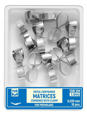 Metal Contoured Matrices for Premolars Combined with Clamp Shape 4 (Right Ledge) 10pcs medical equipment for hospital and laboratory use