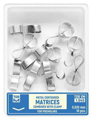 Metal Contoured Matrices for Premolars Combined with Clamp Shape 5 (without Ledge) 10pcs medical equipment for hospital and laboratory use