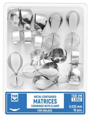 Metal Contoured Matrices for Molars Combined with Clamp Shape 2 (Two Central Ledges) 10pcs medical equipment for hospital and laboratory use