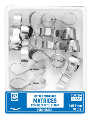 Metal Contoured Matrices for Molars Combined with Clamp Shape 3 (Left Ledge) 10pcs medical equipment for hospital and laboratory use