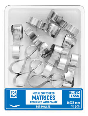 Metal Contoured Matrices for Molars Combined with Clamp Shape 4 (Right Ledge) 10pcs medical equipment for hospital and laboratory use