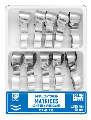 Metal Contoured Matrices for Molars Combined with Clamp 10pcs medical equipment for hospital and laboratory use