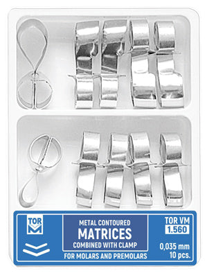 Metal Contoured Matrices for Molars & Premolars Combined with Clamp Shape 5, without Ledge 10pcs medical equipment for hospital and laboratory use