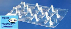 Transparent Crowns for Coronal Part of Incisors, Canines and Premolars 12pcs per Plate medical equipment for hospital and laboratory use