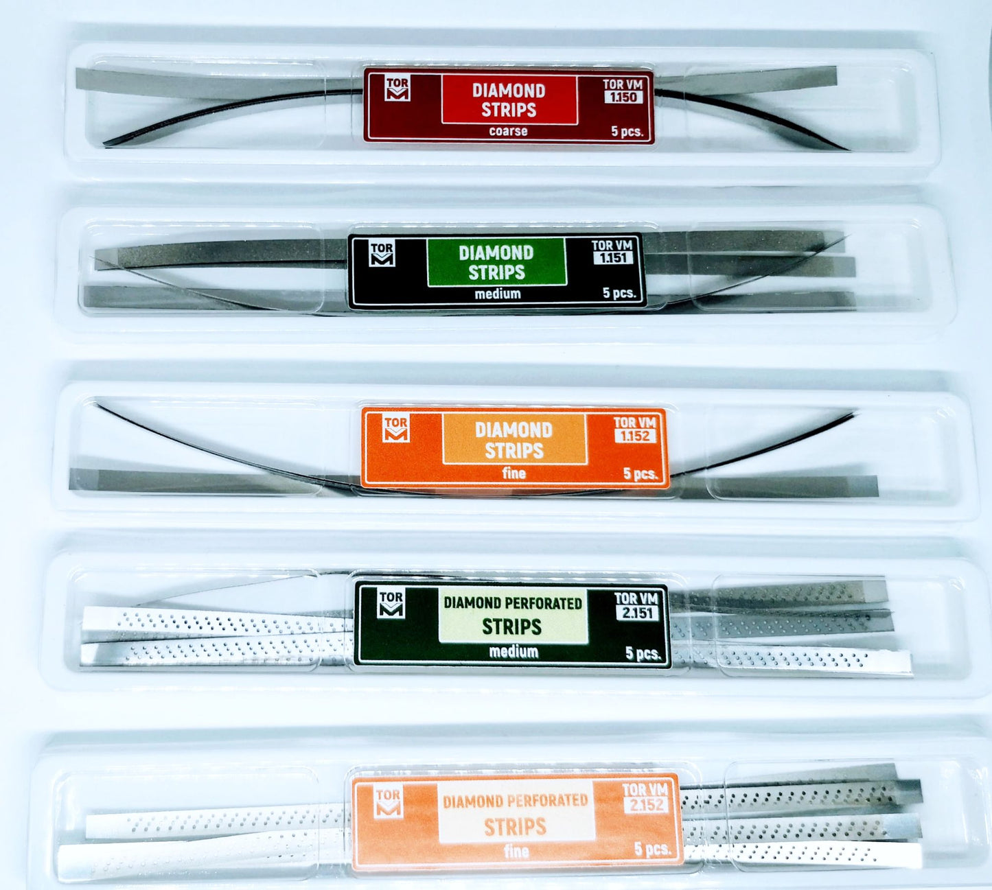 Metal Diamond Strips, Fine 5pcs